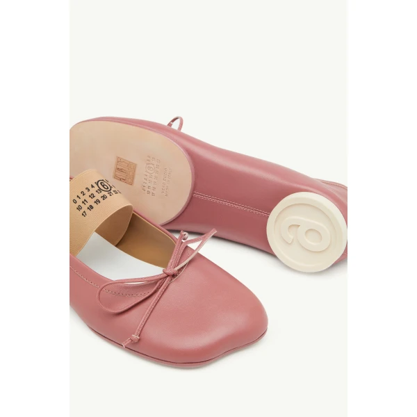 MM6 Maison Margiela Anatomic Numeric Ballerinas in Pink, view 6 | Flats | Luxury Shoes 