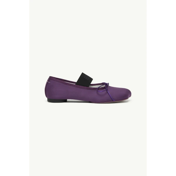 MM6 Maison Margiela Anatomic Numeric Ballerinas in Plum Purple, view 2 | Flats | Luxury Shoes 