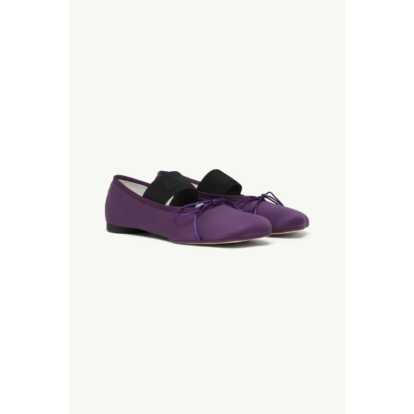 MM6 Maison Margiela Anatomic Numeric Ballerinas in Plum Purple, view 3 | Flats | Luxury Shoes 