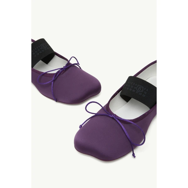 MM6 Maison Margiela Anatomic Numeric Ballerinas in Plum Purple, view 5 | Flats | Luxury Shoes 