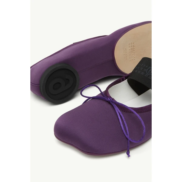 MM6 Maison Margiela Anatomic Numeric Ballerinas in Plum Purple, view 6 | Flats | Luxury Shoes 