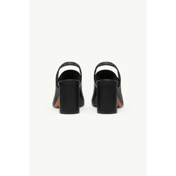 MM6 Maison Margiela Anatomic Numeric Heeled Slingbacks in Black, view 4 | Sandals | Luxury Shoes 
