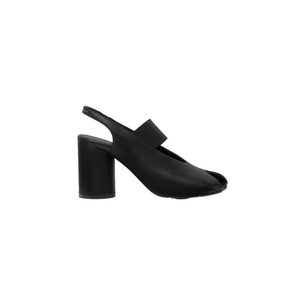 MM6 Maison Margiela Anatomic Numeric Heeled Slingbacks in Black | Sandals | Luxury Shoes 