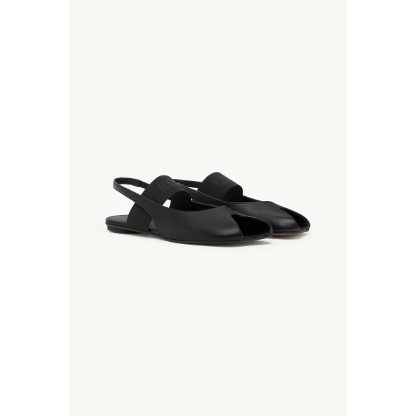 MM6 Maison Margiela Anatomic Numeric Low Slingbacks in Black, view 3 | Sandals | Luxury Shoes 