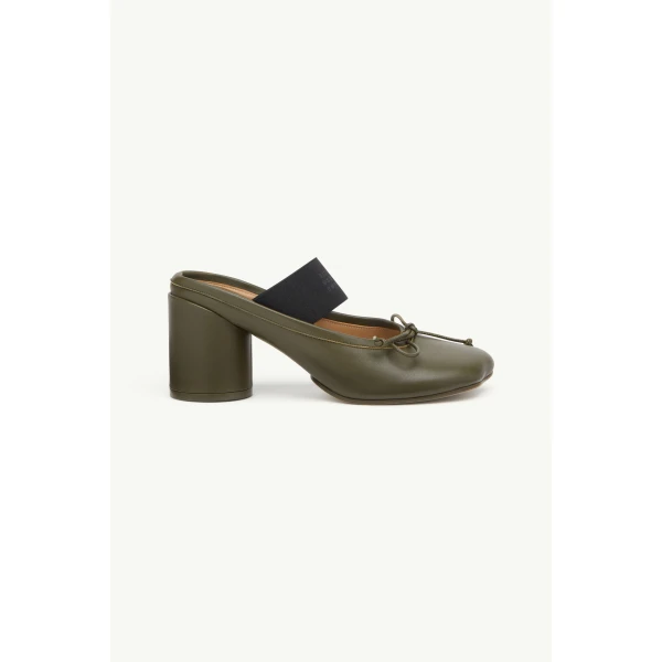 MM6 Maison Margiela Anatomic Numeric Sandals in Olive, view 2 | Sandals | Luxury Shoes 