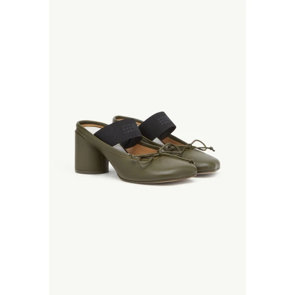 MM6 Maison Margiela Anatomic Numeric Sandals in Olive, view 3 | Sandals | Luxury Shoes 