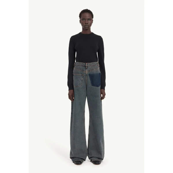 MM6 Maison Margiela Back-To-Back Jeans in Light Grey, view 2 | Denim | Luxury Shoes 