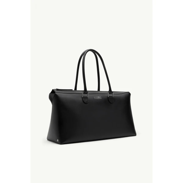 MM6 Maison Margiela Bauletto Weekend Bag in Black, view 3 | Totes & Top-Handle Bags | Luxury Shoes 