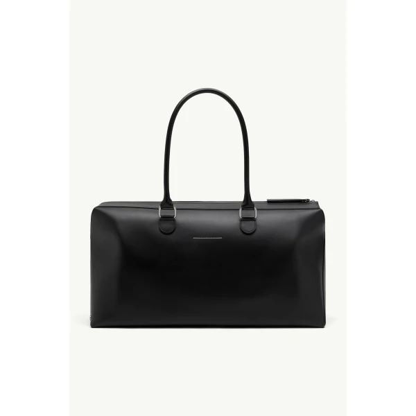 MM6 Maison Margiela Bauletto Weekend Bag in Black, view 4 | Totes & Top-Handle Bags | Luxury Shoes 