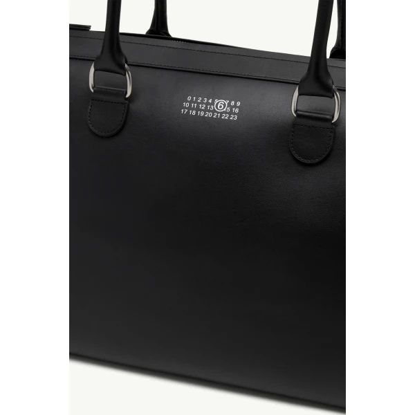 MM6 Maison Margiela Bauletto Weekend Bag in Black, view 5 | Totes & Top-Handle Bags | Luxury Shoes 