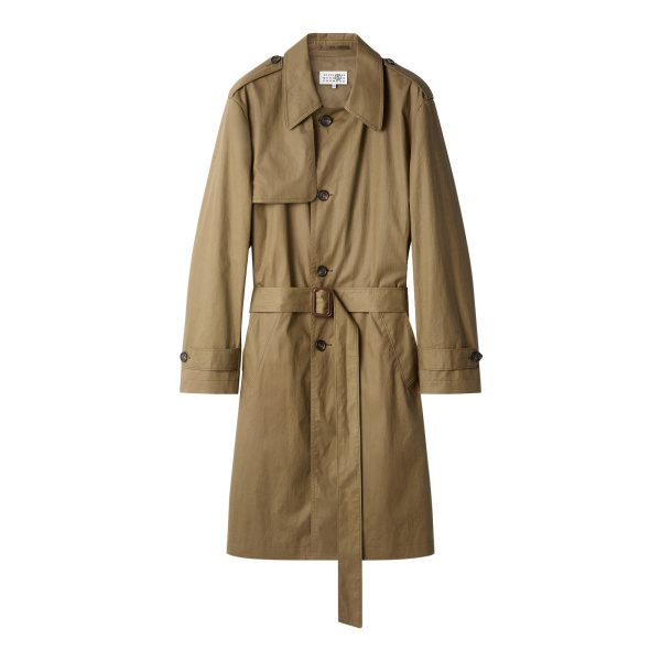 MM6 Maison Margiela Belted Coated Trench Coat in Khaki | Trench Coat | Luxury Shoes 