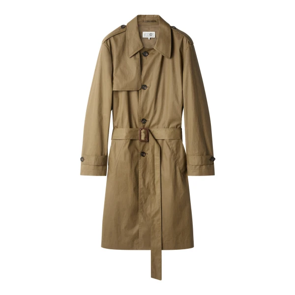 MM6 Maison Margiela Belted Coated Trench Coat in Khaki | Trench Coat | Luxury Shoes 
