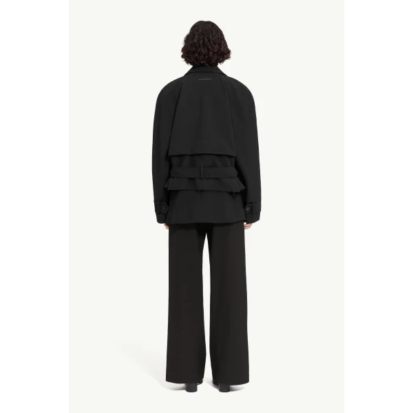 MM6 Maison Margiela Belted Wool Blend Jacket in Anthracite, view 4 | Jackets | Luxury Shoes 