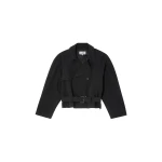 MM6 Maison Margiela Belted Wool Blend Jacket in Anthracite | Jackets | Luxury Shoes 