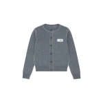MM6 Maison Margiela Button-Front Wool Blend Knit Cardigan in Grey Melange | Cardigan | Luxury Shoes 