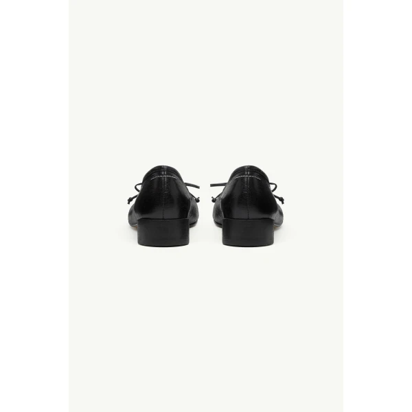 MM6 Maison Margiela Calf Leather Anatomic Numeric Ballerinas in Black, view 4 | Flats | Luxury Shoes 