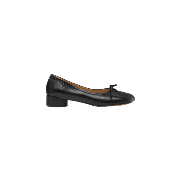 MM6 Maison Margiela Calf Leather Anatomic Numeric Ballerinas in Black | Flats | Luxury Shoes 