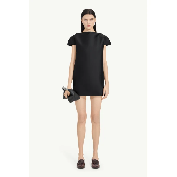 MM6 Maison Margiela Cap-Sleeve Dress in Black, view 2 | Mini Dresses | Luxury Shoes 