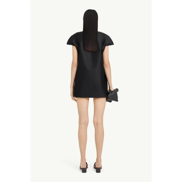 MM6 Maison Margiela Cap-Sleeve Dress in Black, view 4 | Mini Dresses | Luxury Shoes 