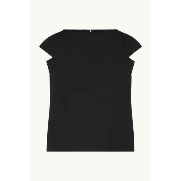MM6 Maison Margiela Cap-Sleeve Dress in Black, view 6 | Mini Dresses | Luxury Shoes 