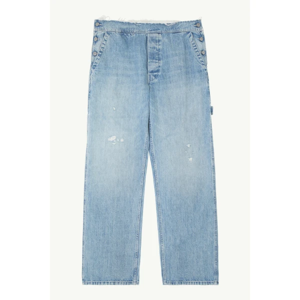 MM6 Maison Margiela Carpenter Wide-Leg Jeans in Blue, view 6 | Denim | Luxury Shoes 