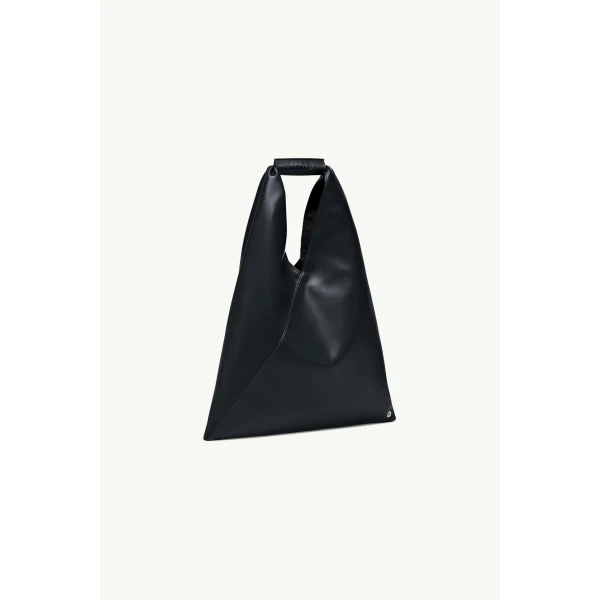 MM6 Maison Margiela Coated Leather Japanese Bag Classic Small in Black, view 3 | Totes & Top-Handle Bags | Luxury Shoes 