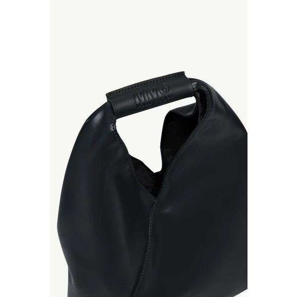 MM6 Maison Margiela Coated Leather Japanese Bag Classic Small in Black, view 6 | Totes & Top-Handle Bags | Luxury Shoes 