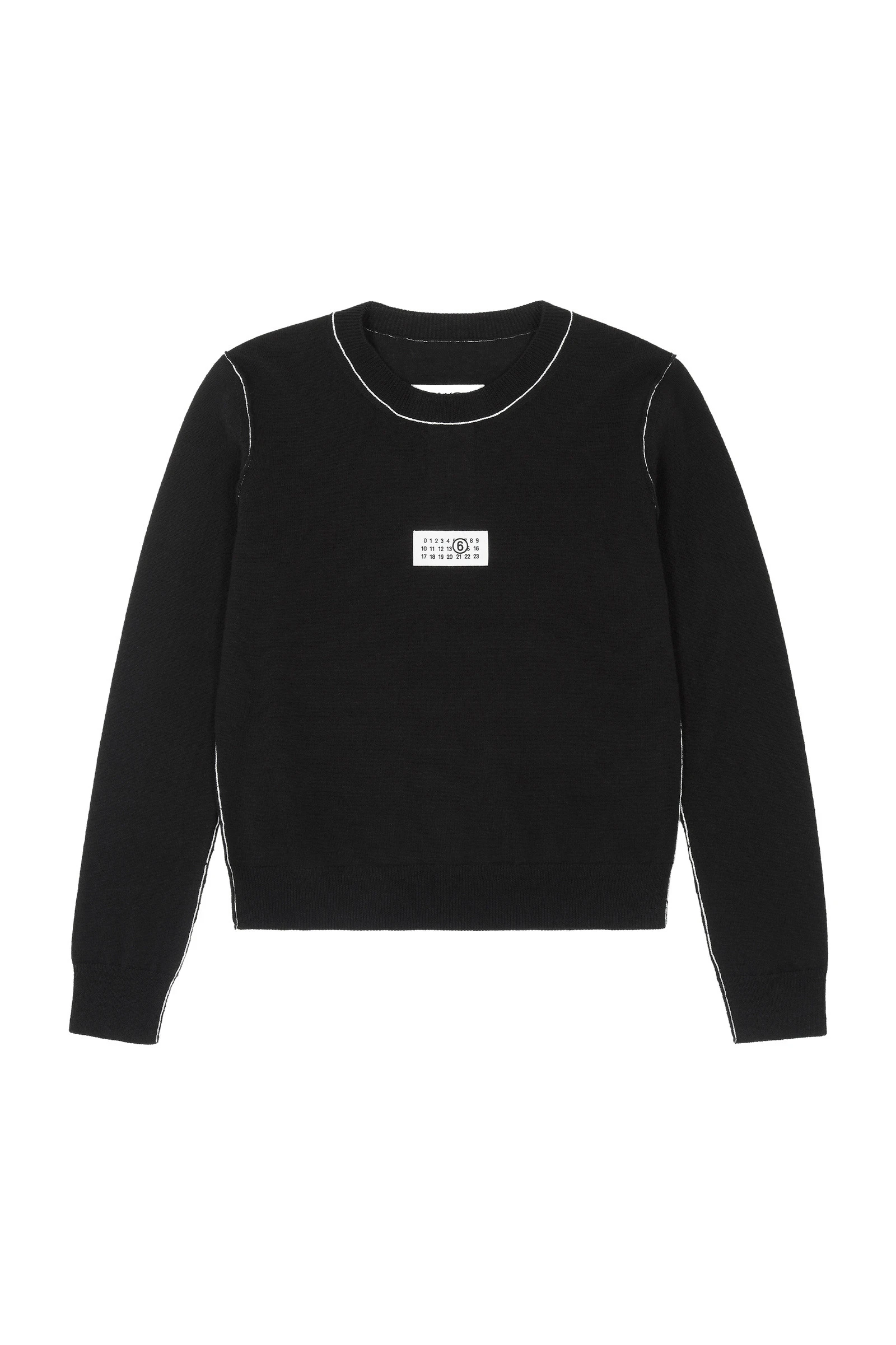 MM6 Maison Margiela Contrast-Trimmed Wool Blend Knit Jumper in Black MM6 Maison Margiela Contrast-Trimmed Wool Blend Knit Jumper in Black | Sweaters | Luxury Shoes