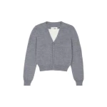 MM6 Maison Margiela Cotton Cardigan in Grey Melange | Cardigan | Luxury Shoes 