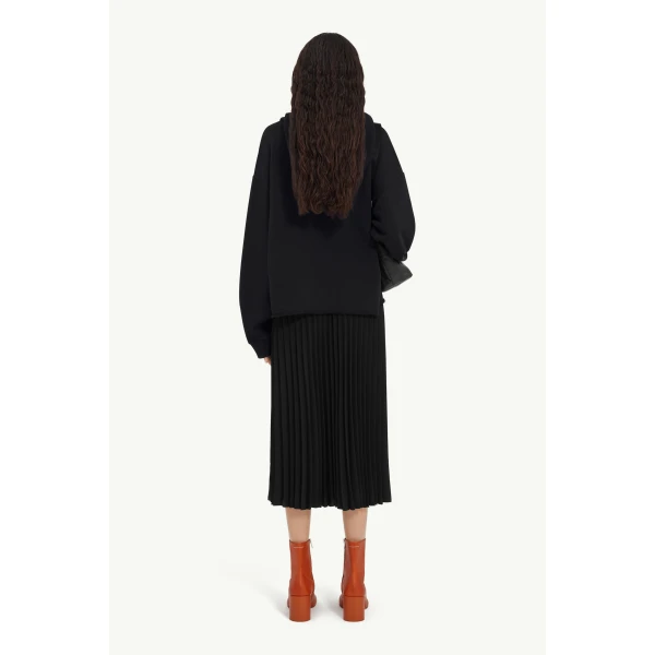 MM6 Maison Margiela Cotton Hooded Sweatshirt in Black, view 4 | Hoodies | Luxury Shoes 