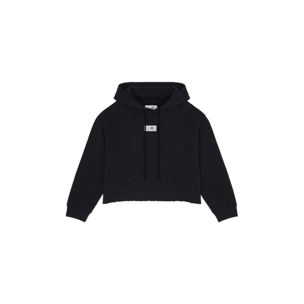 MM6 Maison Margiela Cotton Hooded Sweatshirt in Black | Hoodies | Luxury Shoes 