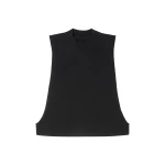 MM6 Maison Margiela Cotton Jersey Sleeveless Top in Black | Sleeveless | Luxury Shoes 