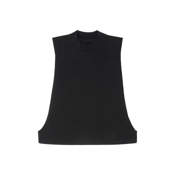 MM6 Maison Margiela Cotton Jersey Sleeveless Top in Black | Sleeveless | Luxury Shoes 