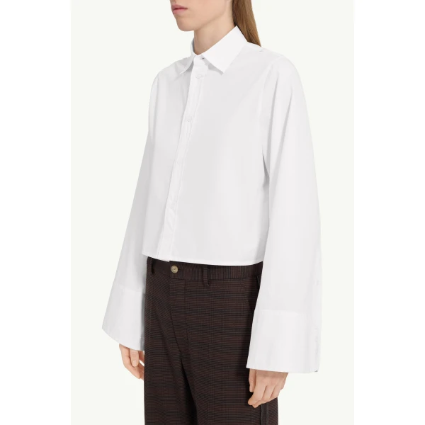 MM6 Maison Margiela Cotton Shirt in White, view 5 | Shirts | Luxury Shoes 