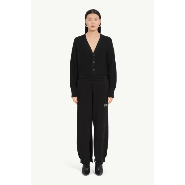 MM6 Maison Margiela Cotton Sweatpants in Black, view 2 | Sweatpants | Luxury Shoes 