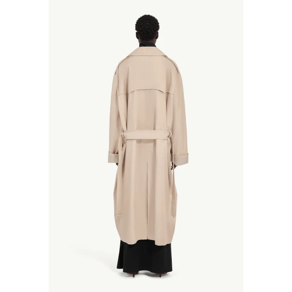 MM6 Maison Margiela Cotton Trench Coat in Sand, view 4 | Trench Coat | Luxury Shoes 