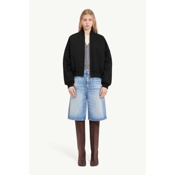 MM6 Maison Margiela Cotton Twill Jacket in Black, view 2 | Jackets | Luxury Shoes 
