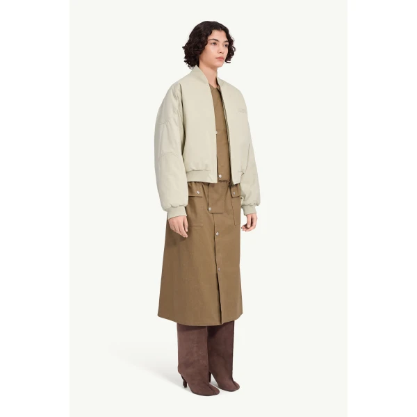 MM6 Maison Margiela Cotton Twill Jacket in Ecru, view 3 | Jackets | Luxury Shoes 