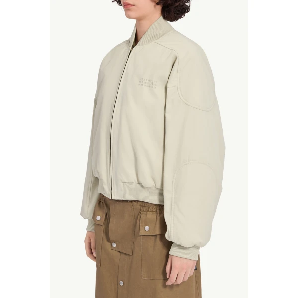 MM6 Maison Margiela Cotton Twill Jacket in Ecru, view 5 | Jackets | Luxury Shoes 