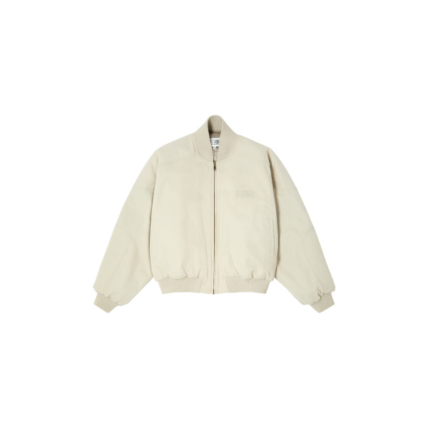 MM6 Maison Margiela Cotton Twill Jacket in Ecru | Jackets | Luxury Shoes 