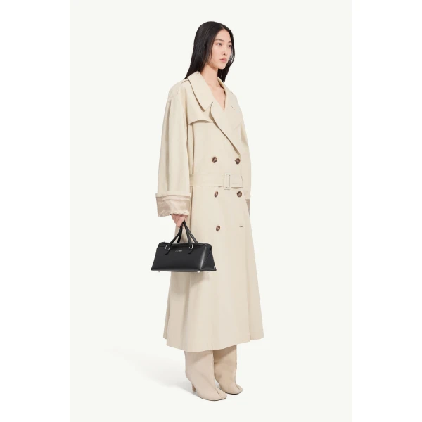MM6 Maison Margiela Cotton Twill Trench Coat in Ecru, view 3 | Trench Coat | Luxury Shoes 