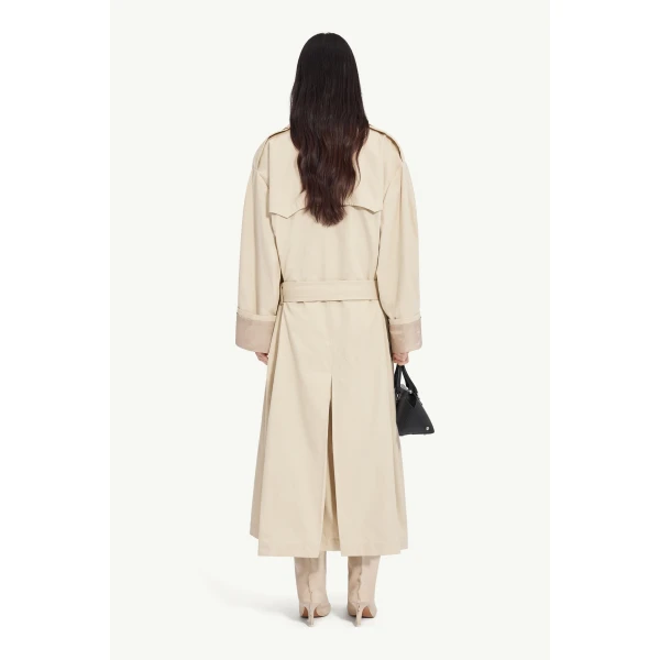 MM6 Maison Margiela Cotton Twill Trench Coat in Ecru, view 4 | Trench Coat | Luxury Shoes 