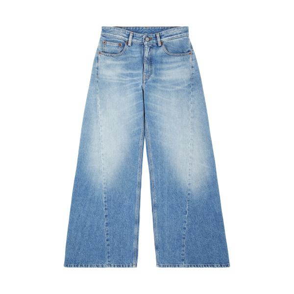 MM6 Maison Margiela Curved-Seam Wide-Leg Jeans in Blue | Denim | Luxury Shoes 