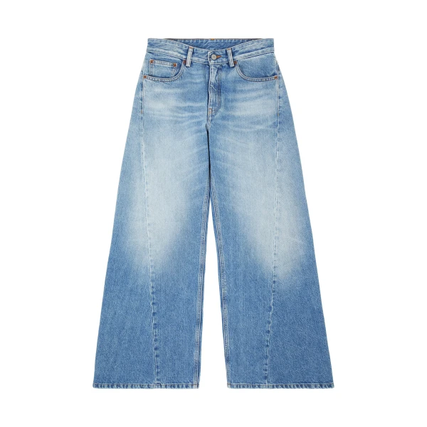 MM6 Maison Margiela Curved-Seam Wide-Leg Jeans in Blue | Denim | Luxury Shoes 