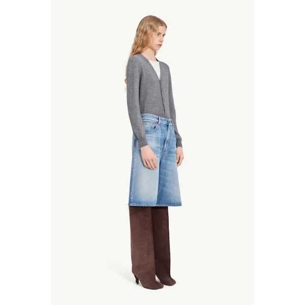 MM6 Maison Margiela Denim Bermuda Shorts in Blue, view 3 | Denim Shorts | Luxury Shoes 