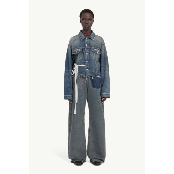 MM6 Maison Margiela Denim Jacket in Blue, view 2 | Denim | Luxury Shoes 