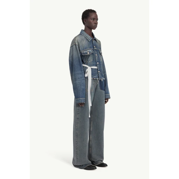 MM6 Maison Margiela Denim Jacket in Blue, view 3 | Denim | Luxury Shoes 