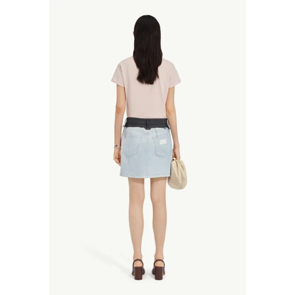 MM6 Maison Margiela Denim Mini Skirt in Light Blue, view 4 | Denim Skirts | Luxury Shoes 