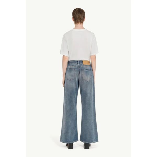 MM6 Maison Margiela Distressed Jeans in Grey Blue, view 4 | Denim | Luxury Shoes 