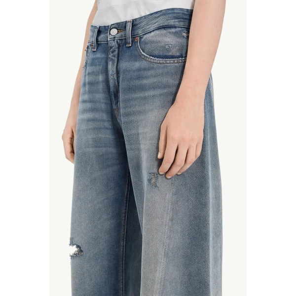 MM6 Maison Margiela Distressed Jeans in Grey Blue, view 5 | Denim | Luxury Shoes 